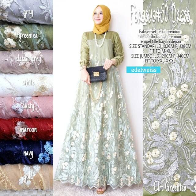 Farasya #60 Dress Kondangan Jumbo Muslim Dress Brukat Jumbo Party Gamis Tile Remaja Gamis Pesta Jumbo Dress Muslimah Velvet Brokat Tile PERNIKAHAN LEBARAN TERBARU MURAH PREMIUM GROSIR DRES BROKAT TILLE GAMIS KONDANGAN PARTY DRESS XXXL LD 130 120 110