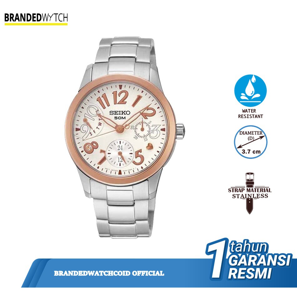 Seiko SNT872P1 Jam Tangan Wanita Original Diameter 3,7 cm