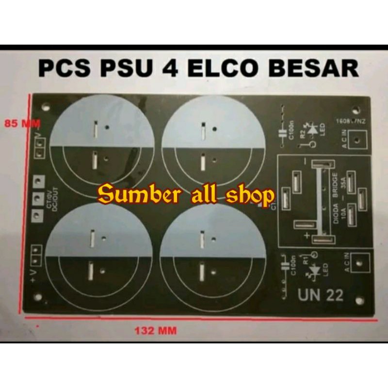 PCB PSU 4 elco