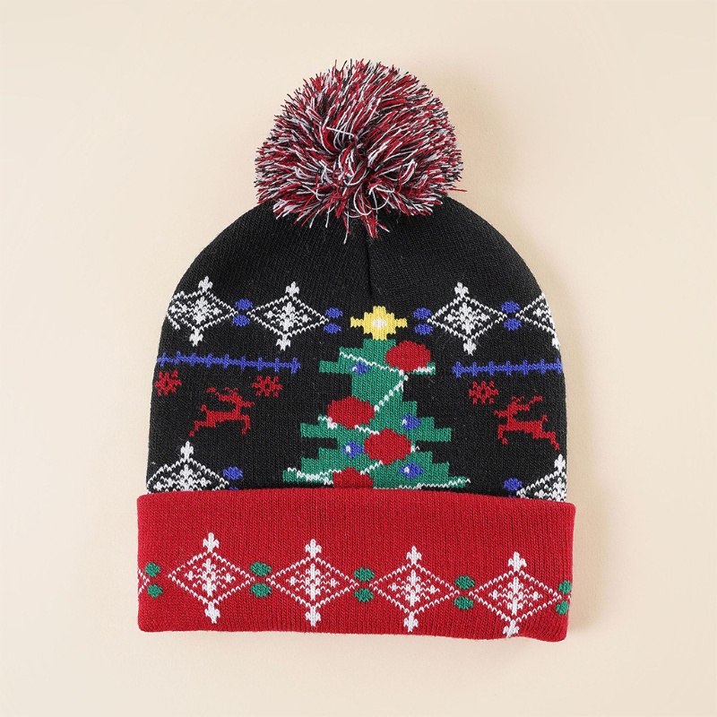 Topi Beanie Rajut Bahan Wol Desain Rusa Natal Untuk Anak Laki-Laki Dan Perempuan