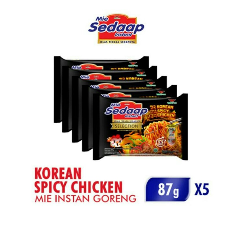 

Sedaap korean spicy chicken mie instant goreng isi 5 bungkus