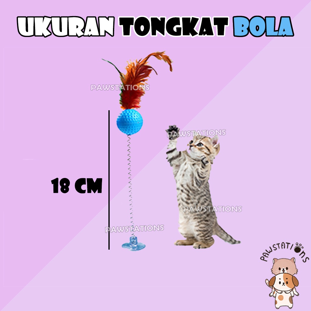 Tongkat Bola Mainan Anak Kucing Tongkat Berdiri Cat Teaser Toy