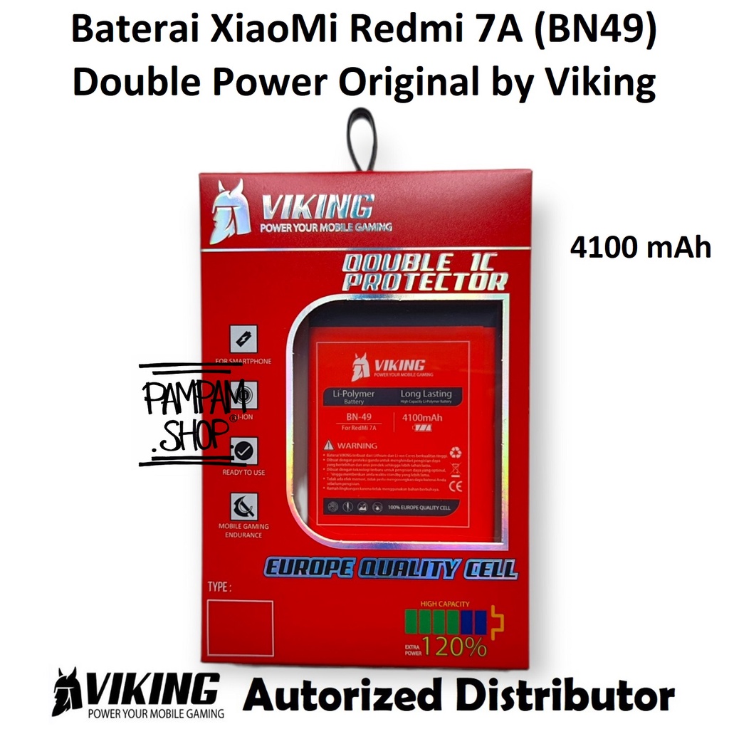 Baterai VIKING Double Power Original XiaoMi Redmi 7A BN49 Ori Batre Batrai Battery Dual Power Handphone HP Xiao Mi BN 49