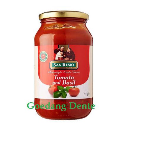 

Saus Pasta Tomat |San Remo Tomato & Basil Home Pasta Sauce Halal 500