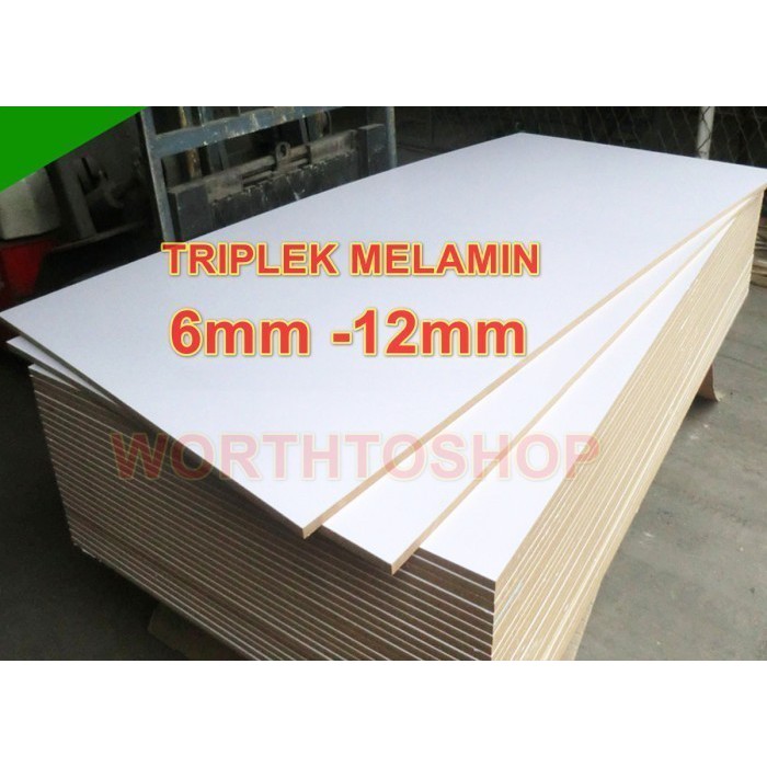 [PROMO EKSKLUSIF] Triplek Melamin 12Mm 1 Muka Doff / Multiplek Melamin 12Mm MURAH