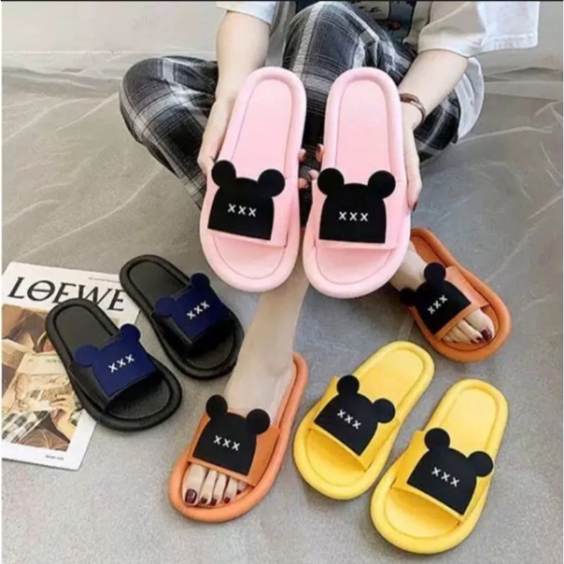 Sandal Selop Rumah Kamar Mandi Wanita Motif Kartun Kepala Beruang Lucu xxx
