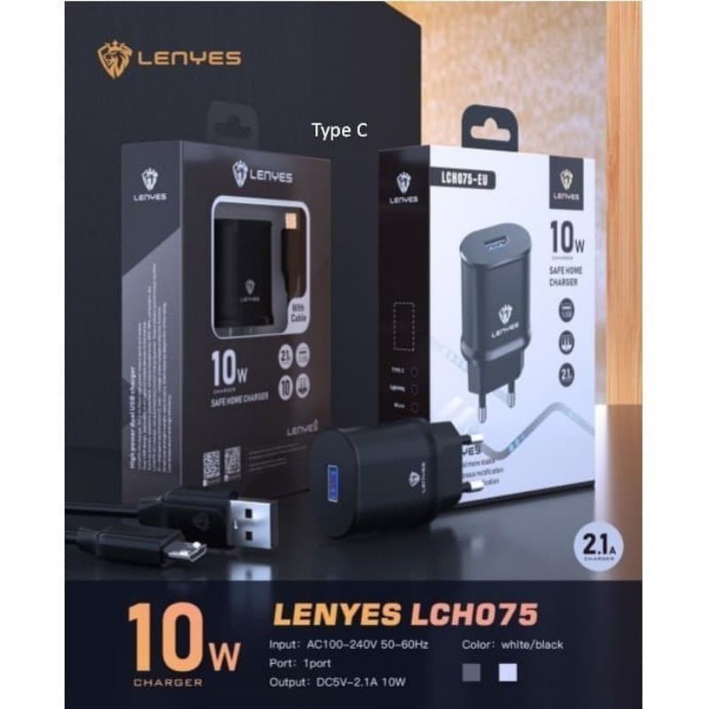 Travel Charger TC Lenyes - 1 USB 10W 2.1A LCH-075 LCH075 - Type C