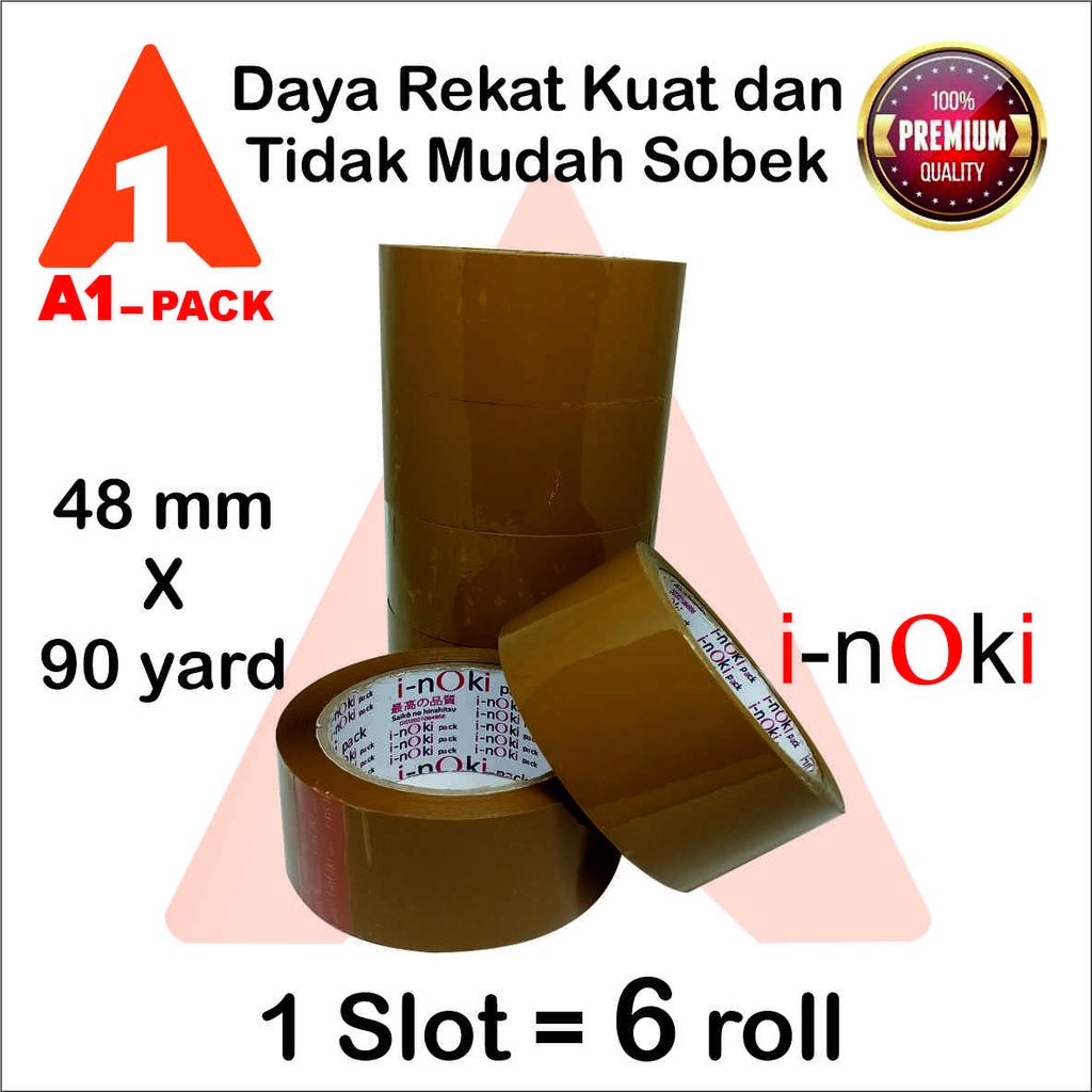 

LAKBAN SLOT ISI = 6 ROLL BENING COKLAT MERAH FRAGILE (80 YARD) 48 MM X 90 YARD INOKI