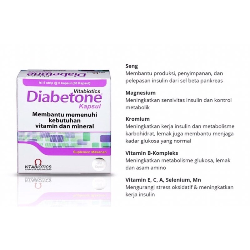 Diabetone box 30 tablet ( suplemen nutrisi penderita diabetes )