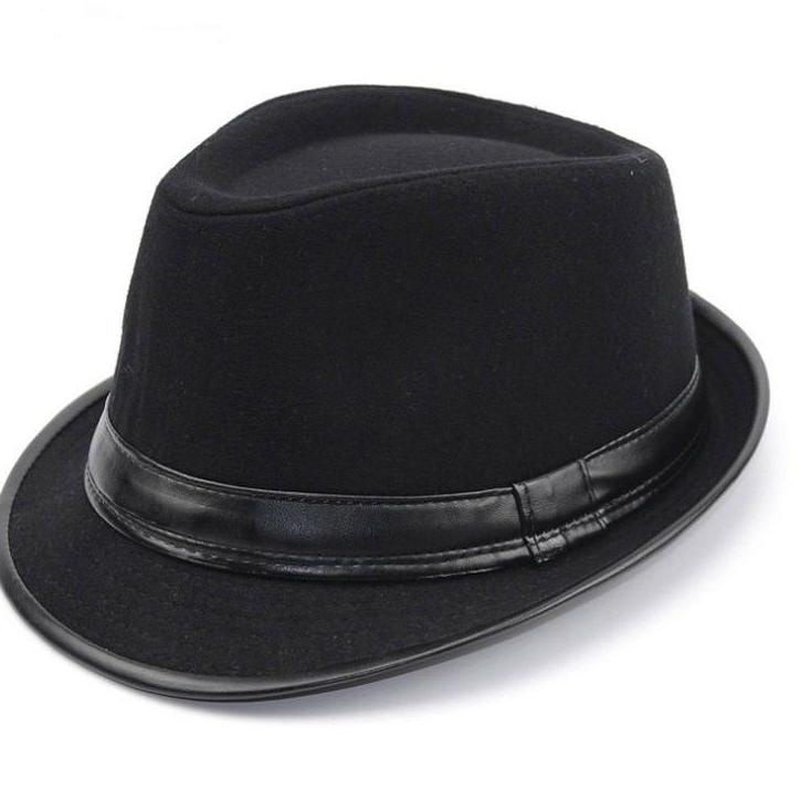 Paling Disukai.. Topi fedora kulit domba asli pria/topi laken pria/topi tompi/100% ori