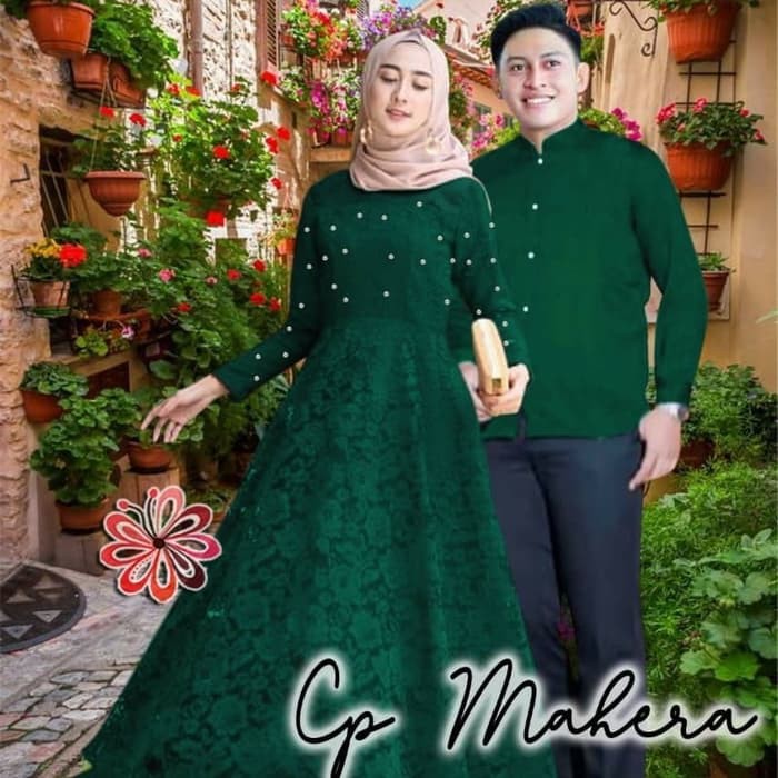 Baru Alg - Cp Pasangan Mahera Ijo Gamis Couple |
