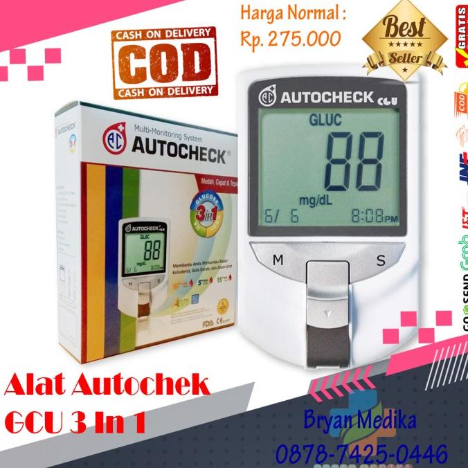 Auto check / alat cek gula darah, kolesterol dan asam urat Auto check