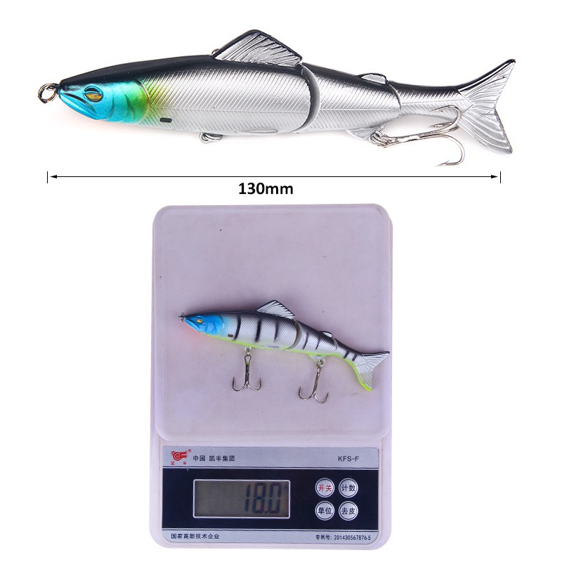 Heavy Sinking Minnow Umpan Mancing Kail Pancing Plastic Bait Alat Pancing Multi-Section 3-Segment Umpan Mancing 13cm/18g Alat Pancing Murah Umpan Pancing Umpan Ikan Umpan Pancing Buatan relix nusantara