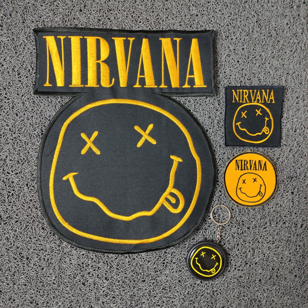 Patch Bordir Jahit Kualitas Premium Emblem Bordir Nirvana Bulat dan Kotak Best Quality