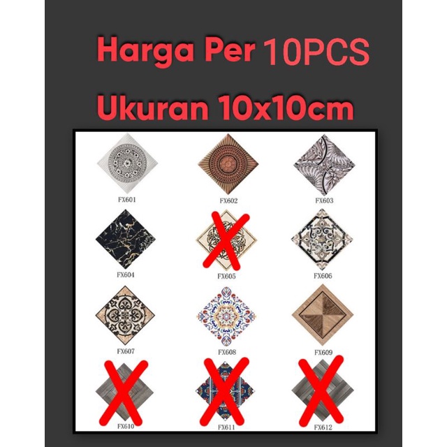 Stiker Lantai Stiker Keramik Diagonal Wall Sticker Tile Stiker Dinding