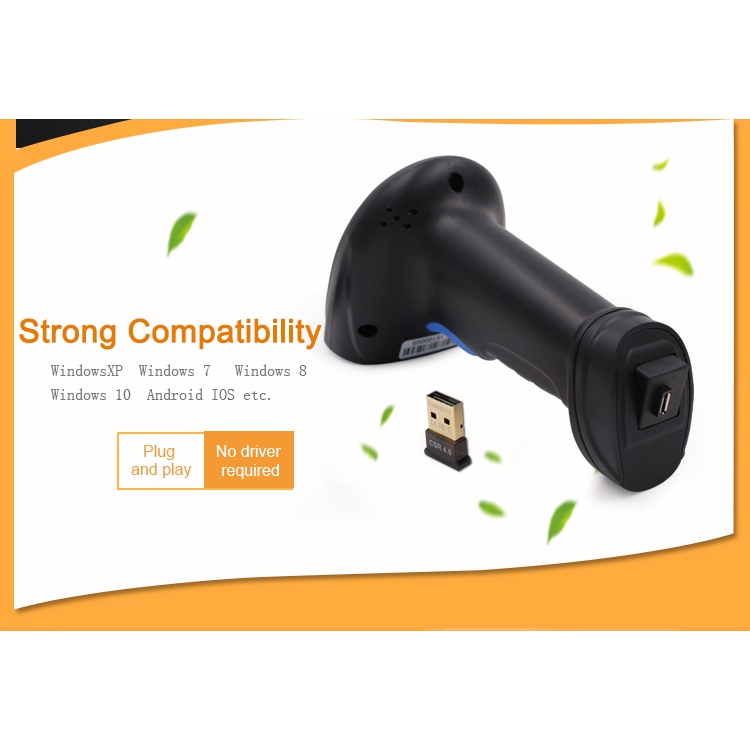 Scanner Barcode Wireless Bluetooth 2D QR 1D - BWM3