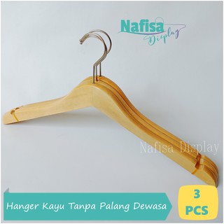  Gantungan  Baju  Kayu  Dewasa Tanpa Palang Hanger Display 