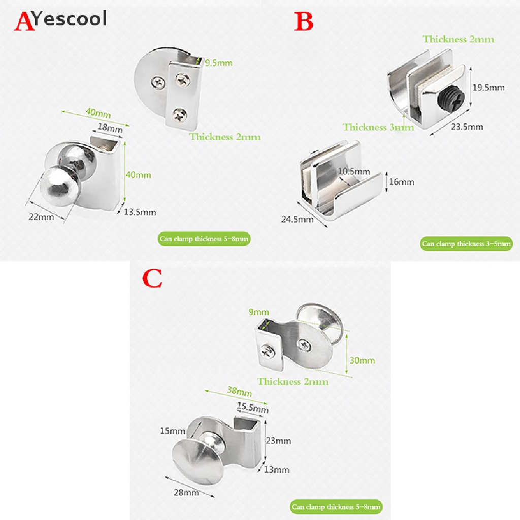 Yes Handle Tarikan Pintu Lemarilaci Model Klip Bahan Kaca