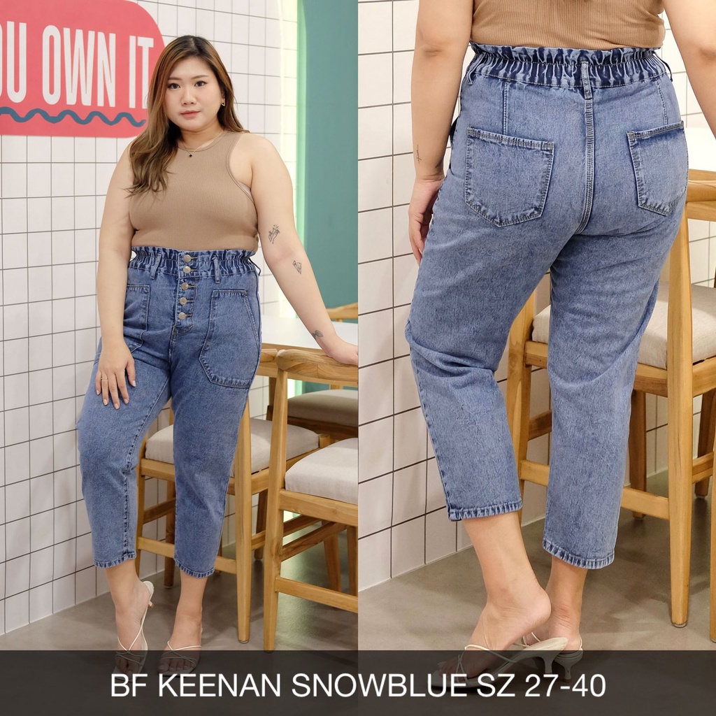 CELANA JEANS WANITA BF KEENAN RUBBER