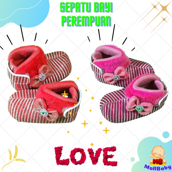 Sepatu Bayi Perempuan 0 6 12 Bulan Murah Prewalker Pita Ribbon