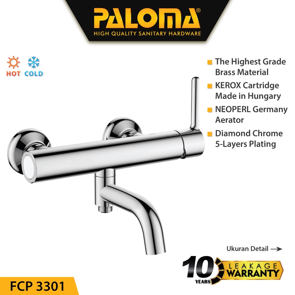 PALOMA FCP 3301 Keran Mixer Bathtub Shower Mandi Panas Dingin Kran Air