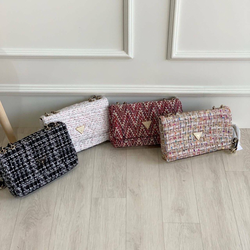 Tas Guess Cessily Tweed Shoulder Bag 108