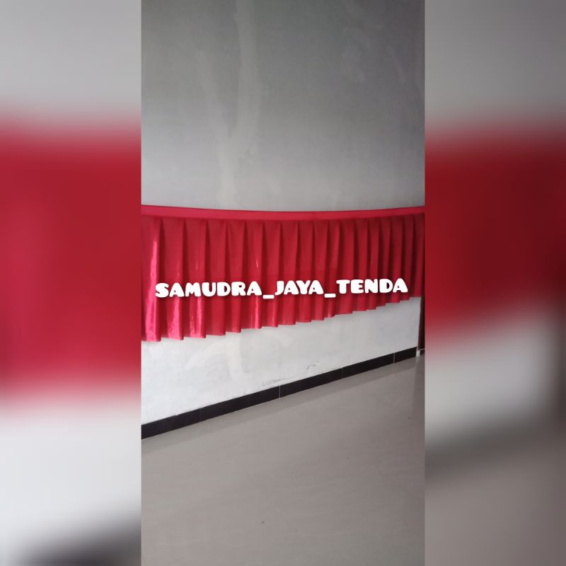 skirting, rok rempel meja polos/ dekorasi meja ulang tahun T: 75 cm