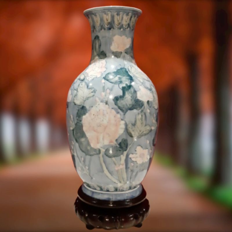 Guci Motif Bunga Lukis Tangan