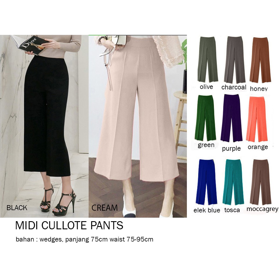 Midi Kulot Pants / Celana Midi Kulot