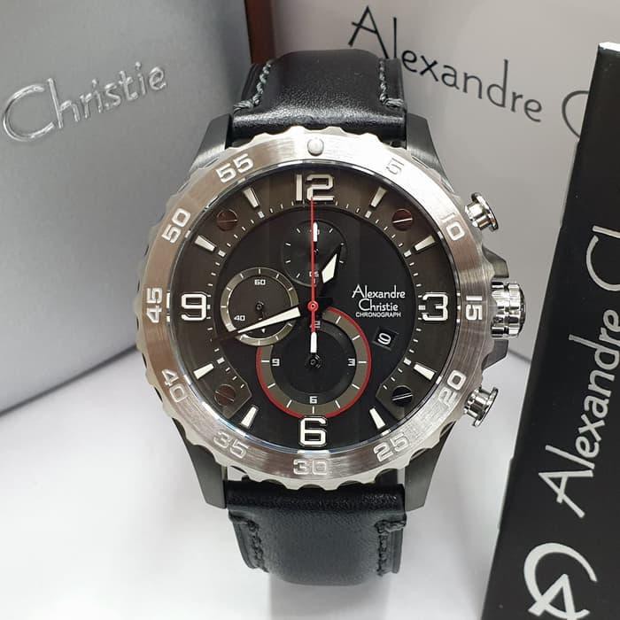 Alexandre Christie AC6505 Black Silver Original Jam Alexandre Christie Pria AC 6505