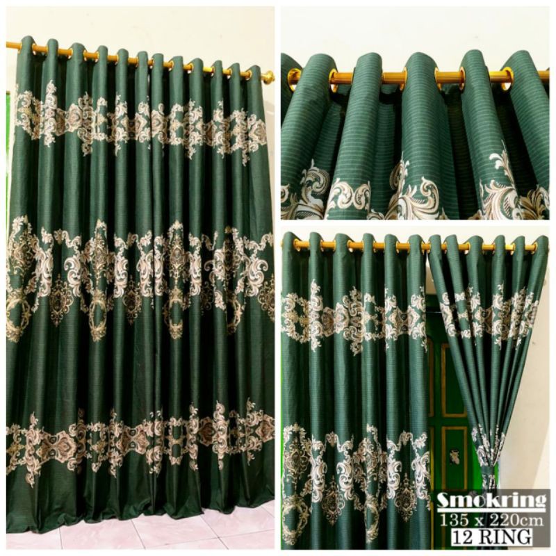 Gorden Smokering Homemade ring 12 Motif Batik Hijau ataya sprei