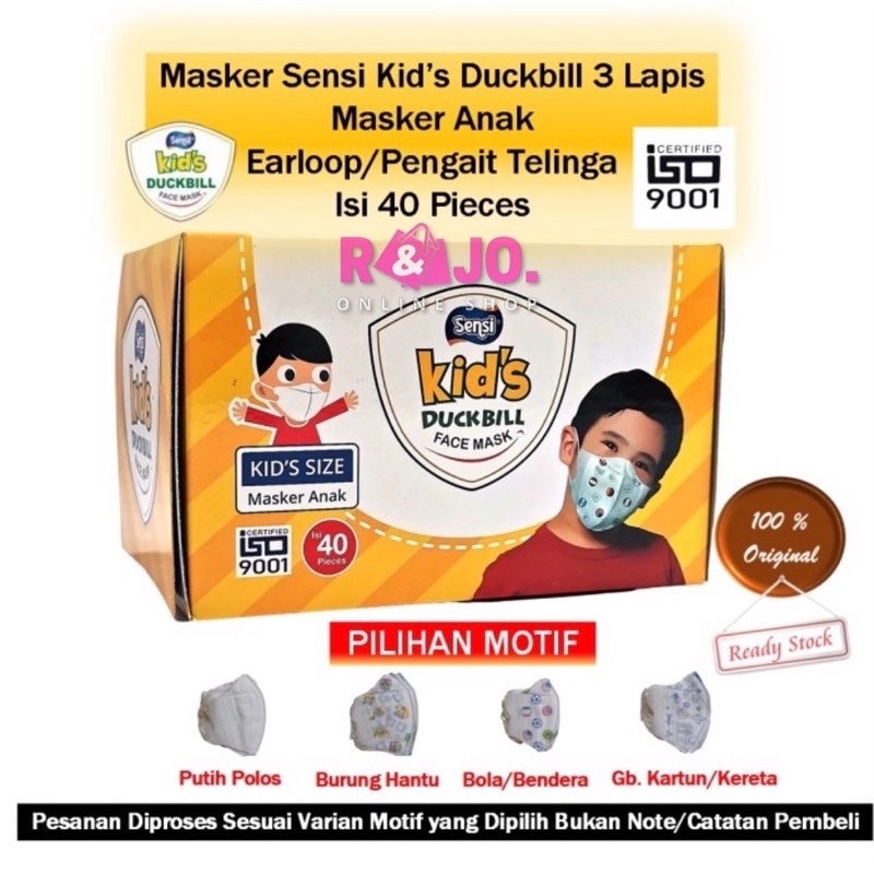 Masker Sensi duckbill anak isi 40 pcs