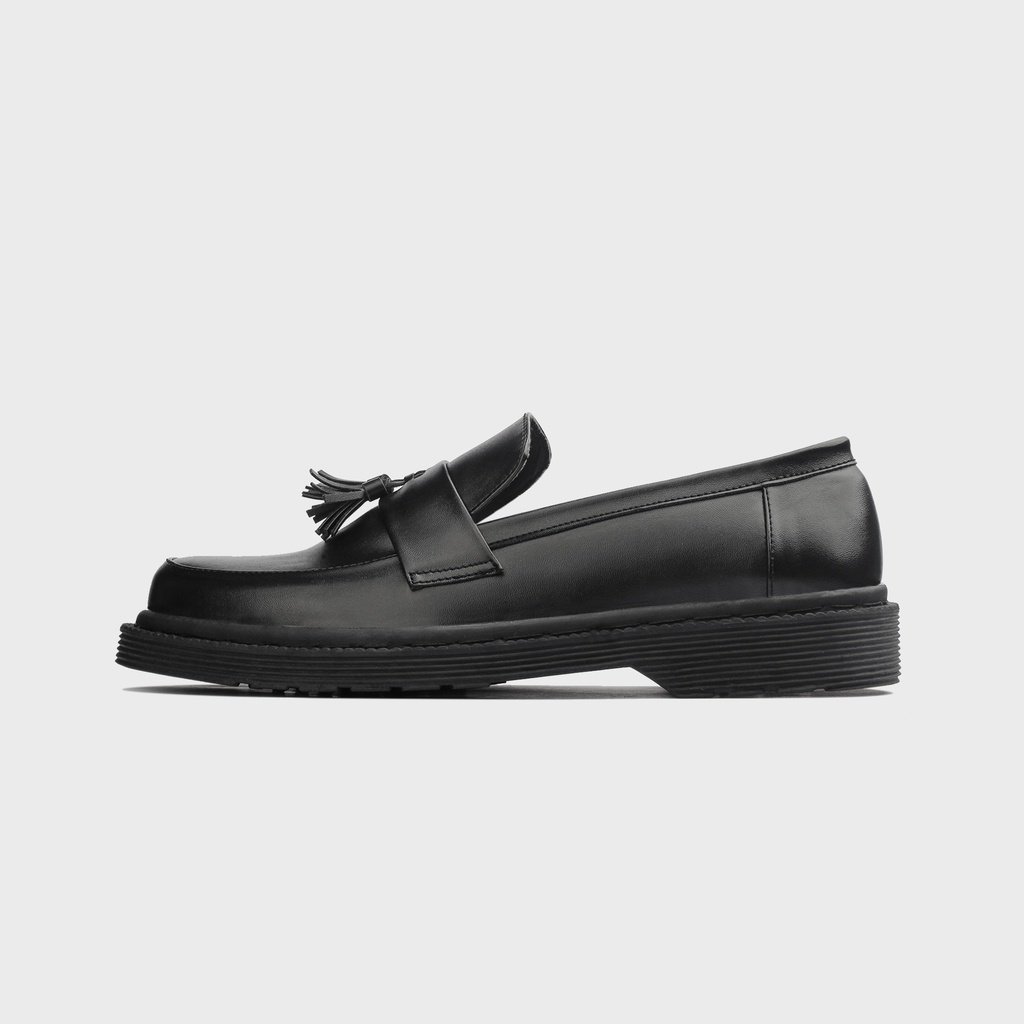 Naruna Black | Sepatu Loafers Hitam Tanpa Tali Pria Casual Kerja Formal Kantor Original Laki | FORIND x Erabor