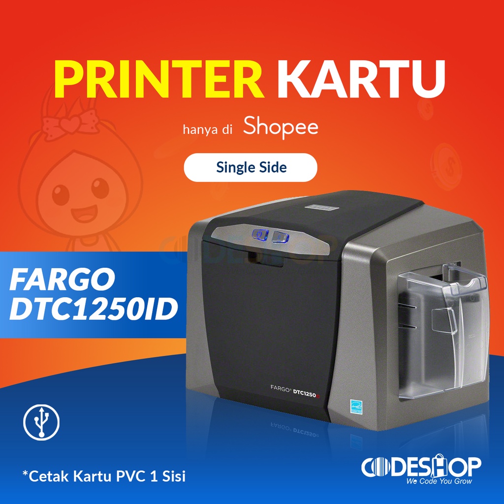 Jual Printer Fargo DTC1250ID Cetak Kartu ID Card PVC 300dpi USB