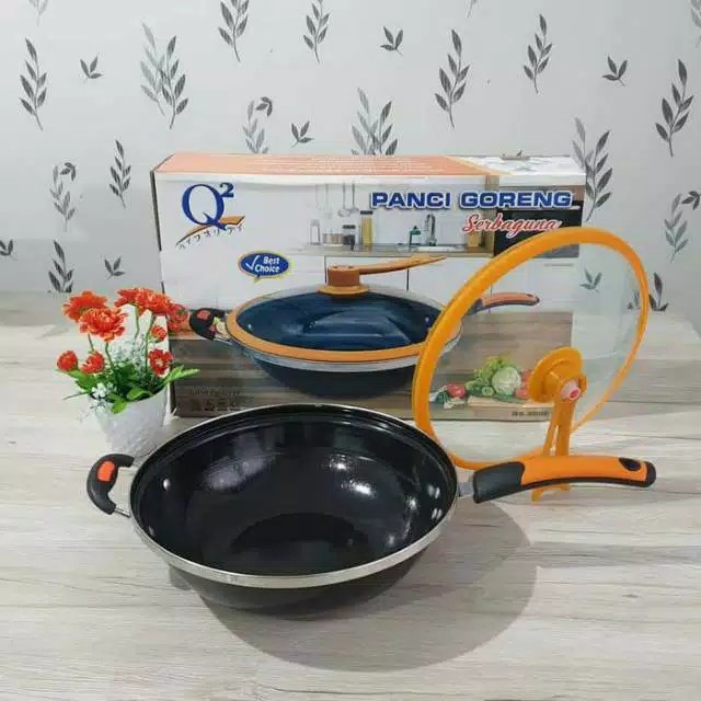 Panci Serbaguna Q2 Wajan Enamel 32cm wajan Anti lengket