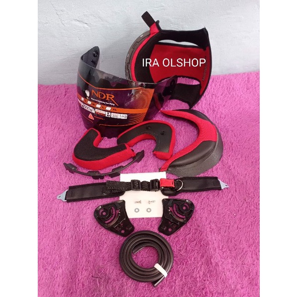 busa helm kyt dj maru fullset kancing klip plastik + kaca kyt dj maru + karet lis helm