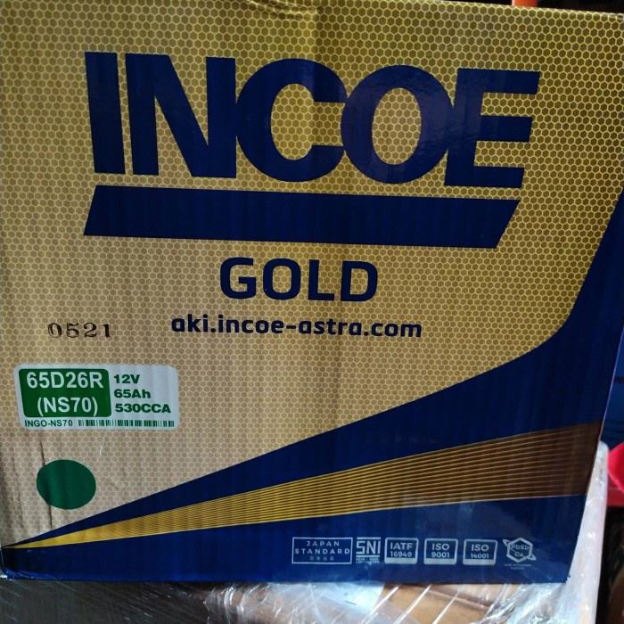 aki mobil merk incoe gold type NS70 12v 65amper khusus gosend ORIGINAL Original original