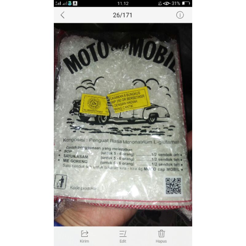 

micin penyedap rasa, moto cap mobil, micinnya orang Grobogan Purwodadi paling vaforit