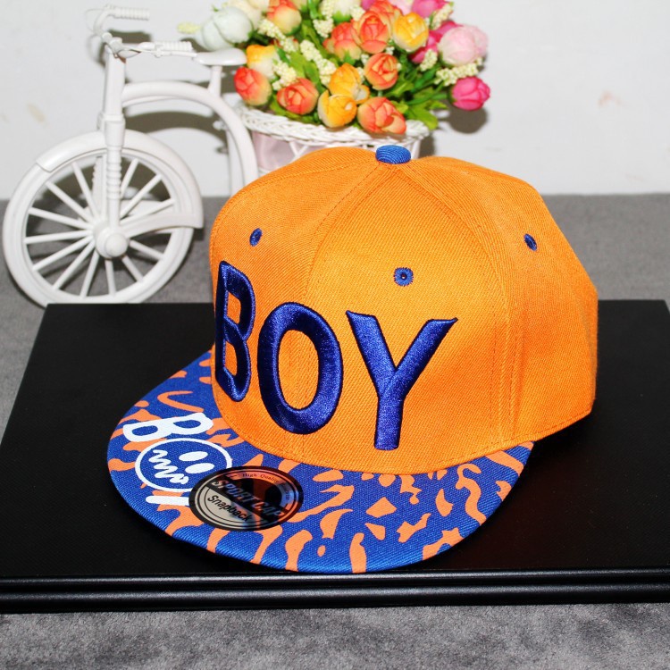 Topi Hip Hop Pinggiran Datar Motif Bordir Tulisan Untuk Anak Laki-Laki