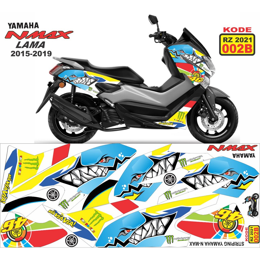Sticker Striping Decal ALL YAMAHA NMAX NEW 2020-2021 Shark/hiu - Aksesoris Stiker Body Motor Nmax