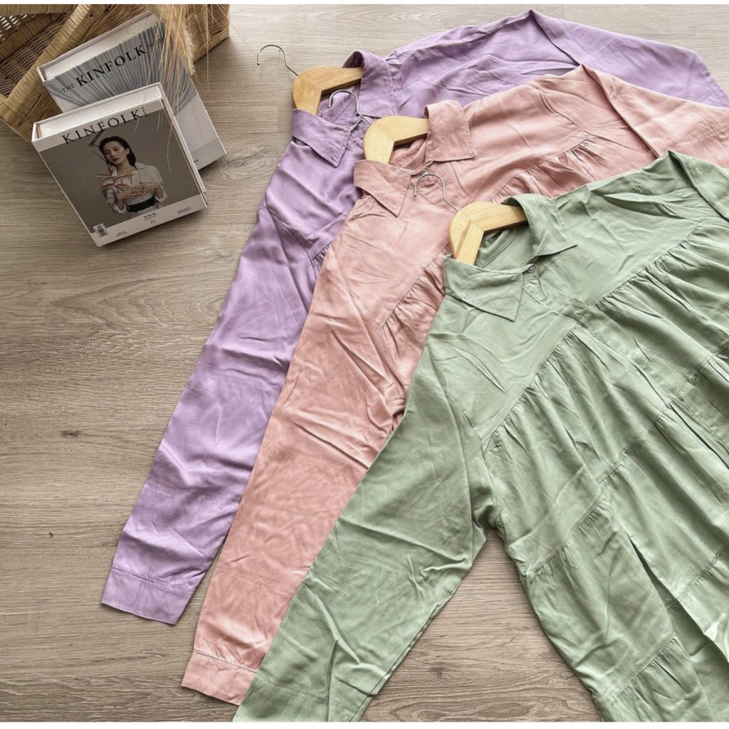 CRINCLE BLOUSE / BLOUSE RAYON-SORA BLOUSE DUSTY