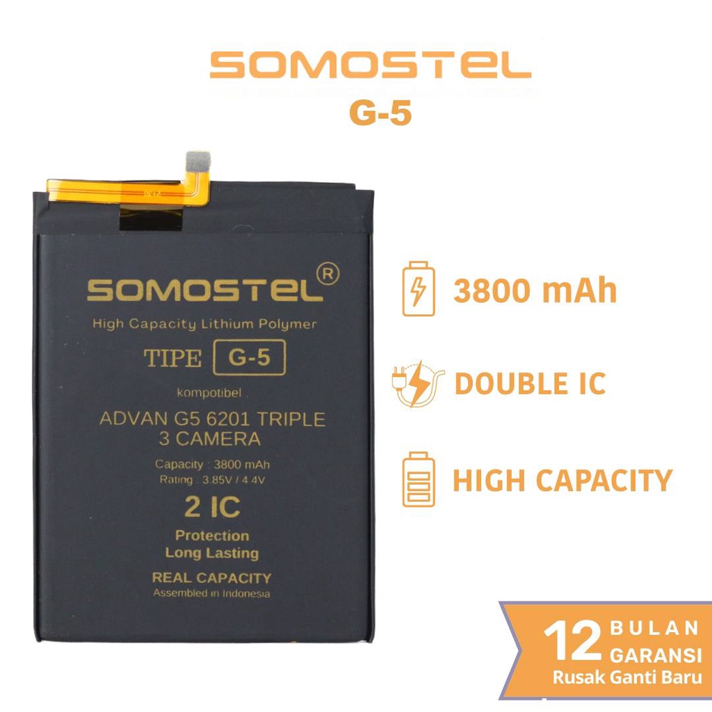 Somostel - Advan G5 Triple Camera Batre Batrai Baterai