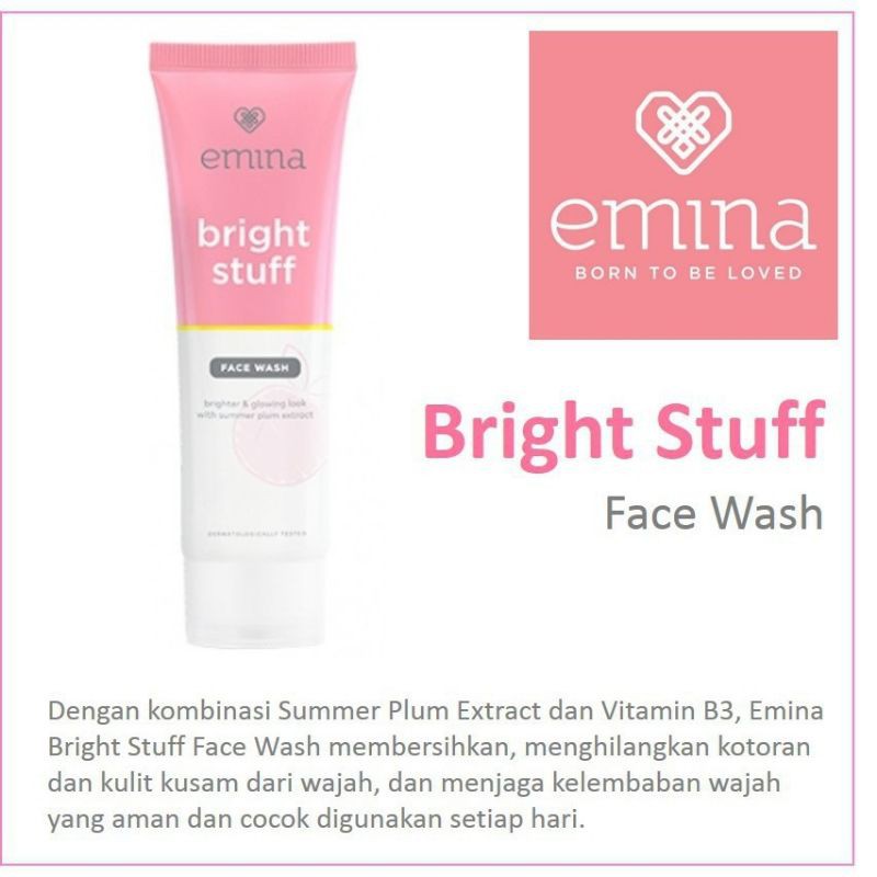 Emma Facial wash Bright stuff 100ml 50ml pembersih wajah muka