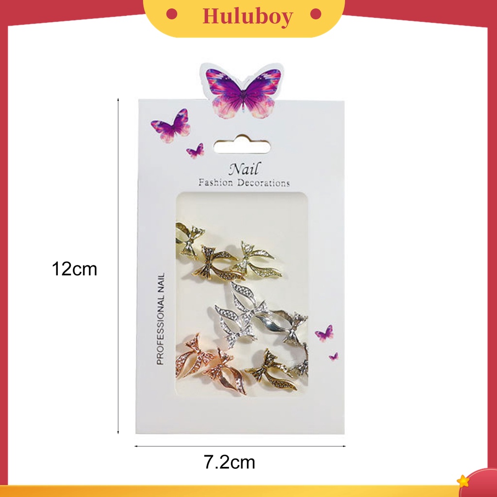 Huluboy Huluboy♡ 1 Kantong Ornamen Pita Aurora Coating AB Coating Bahan Alloy Aneka Bentuk Untuk Dekorasi Nail Art Wanita