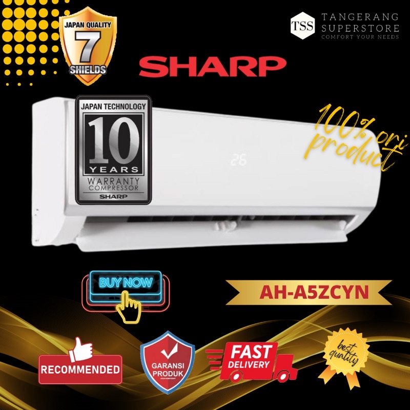 AC SHARP 1/2 PK STANDARD AH-A5ZCYN / 5ZCYN ZCYN 344 WATT AIR CONDITIONER 0.5PK