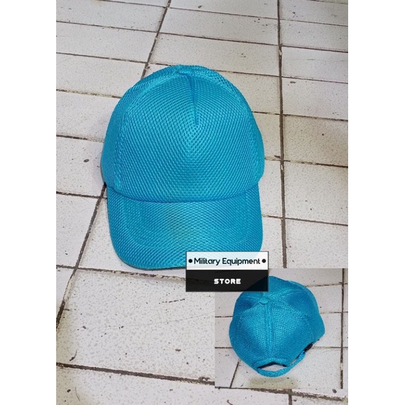 TOPI POLOS BAHAN JALA MES WARNA BIRU