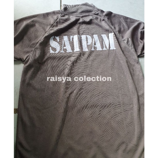 kaos satpam sablon leher tinggi / kaos security sablon leher tinggi