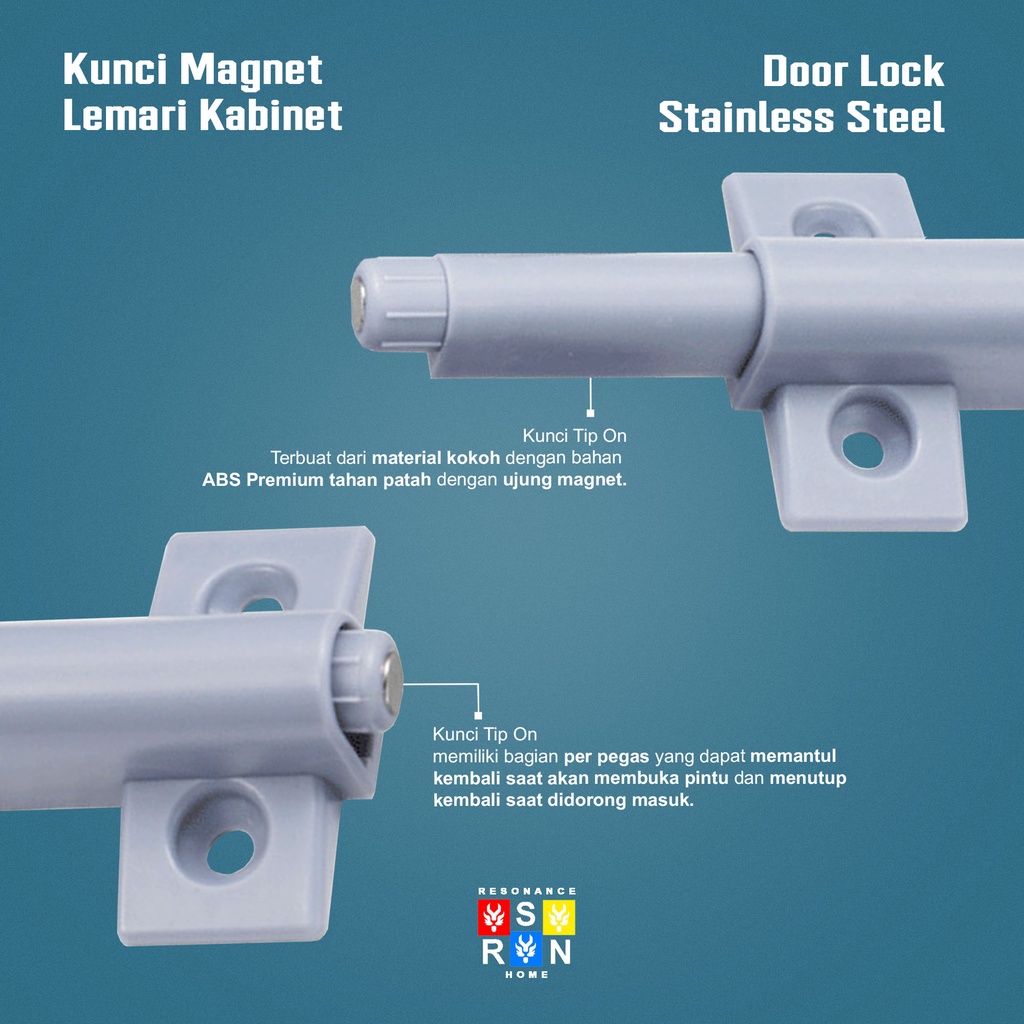 Push To Open TIp On Lemari Super / Kunci Magnet Laci Lemari Resonance Home