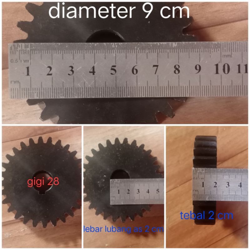 Gear mesin bobok kayu bahan besi baja or gir mesin bobok kayu