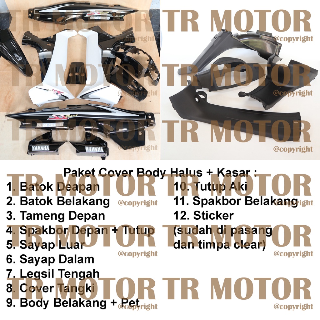 Cover Body Fizr F1zr SS Two Hitam Full Set Halus Cover Bodi Yamaha Fiz r